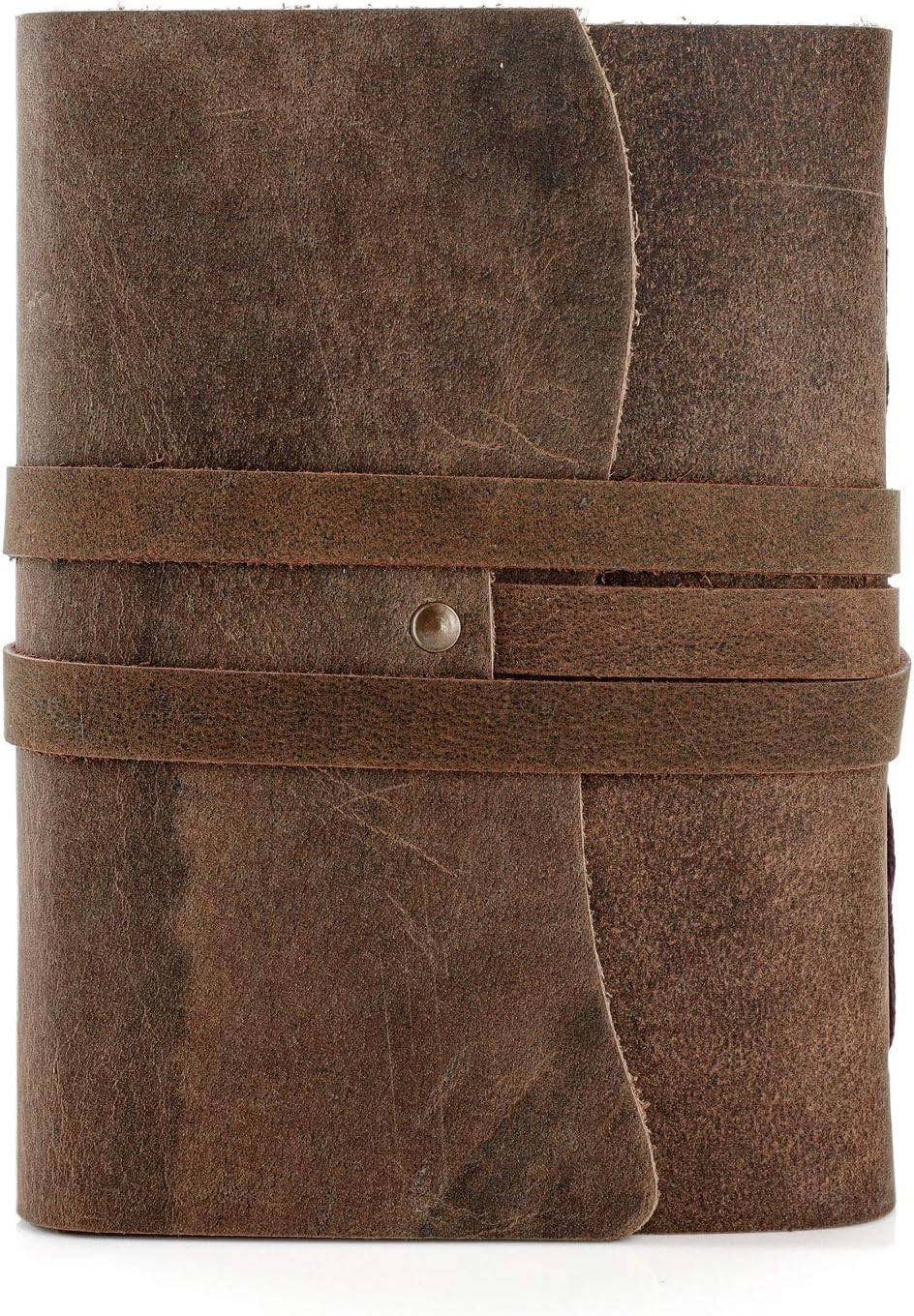 KomalC Handmade Leather Journal | Writing Diary | Bound Daily Notepad For Men & Women Unlined Paper Medium, writing pad gift for artist, sketch
