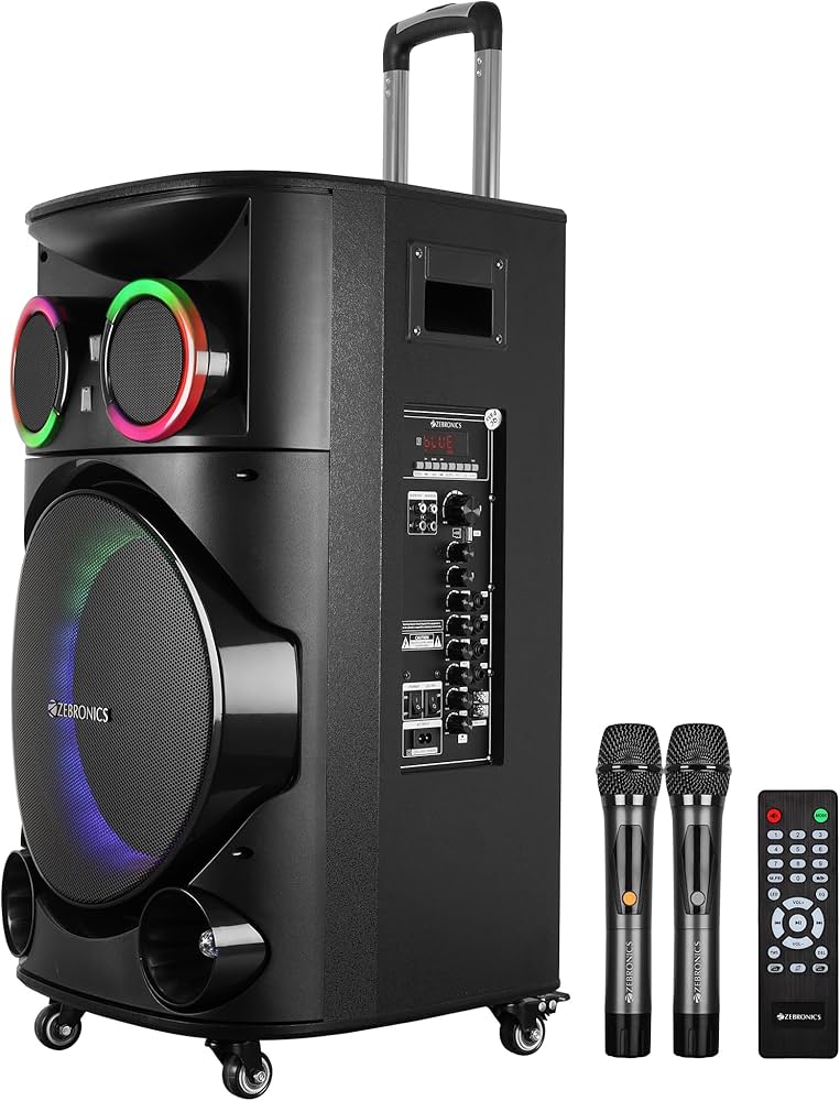 ZEBRONICS GINOX Plus Party Trolley DJ Speaker,160W,Upto 10H