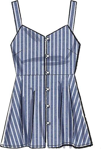Vista 5 de McCall Pattern - Camiseta de tirantes para mujer, con mangas fruncidas, tallas 6 a 14