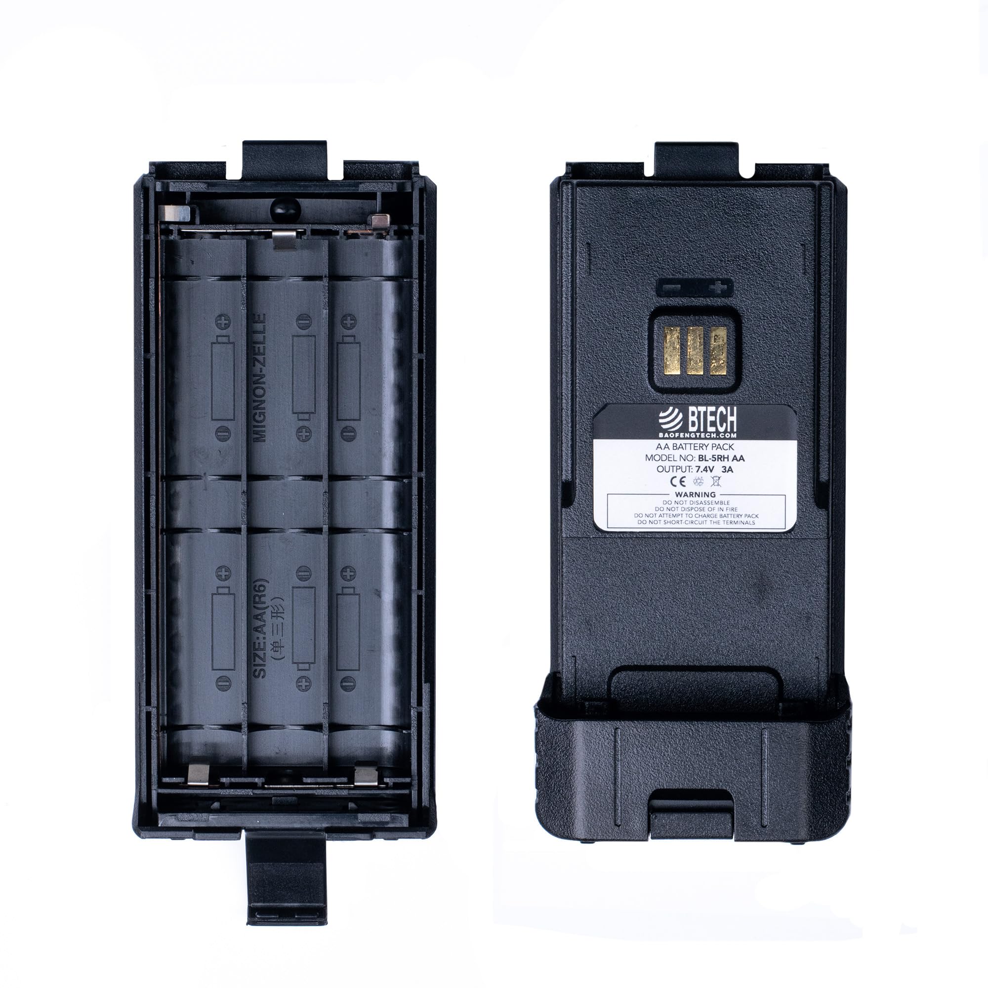 BTECH BL-5RH AA Battery Pack for Baofeng BF-F8HP PRO, UV-5RM, UV-5G Plus, GM-5RH - Extended Emergency Power Holder Compatible with BL-5RH Platform Radios