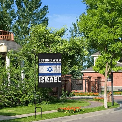 Miniatura 6 de Bandera de jardín con texto en inglés "I Stand With Israel" de 12 x 18 pulgadas, bandera de jardín con texto en inglés "I Love Israel" Bandera de