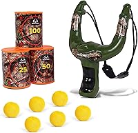 Vista 1 de NKOK Realtree Juego de tirachinas de mano - Verde - # 25037 Incluye 6 bolas de espuma y 3 objetivos de latas, disparos de tirachinas de juguete