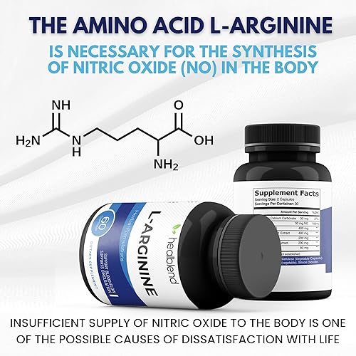 Miniatura 2 de L-Arginina Plus Calcio, Niacina, Mezcla de L-Arginina, Complejo L-Citrulina y Beta Alanina - 60 Cápsulas