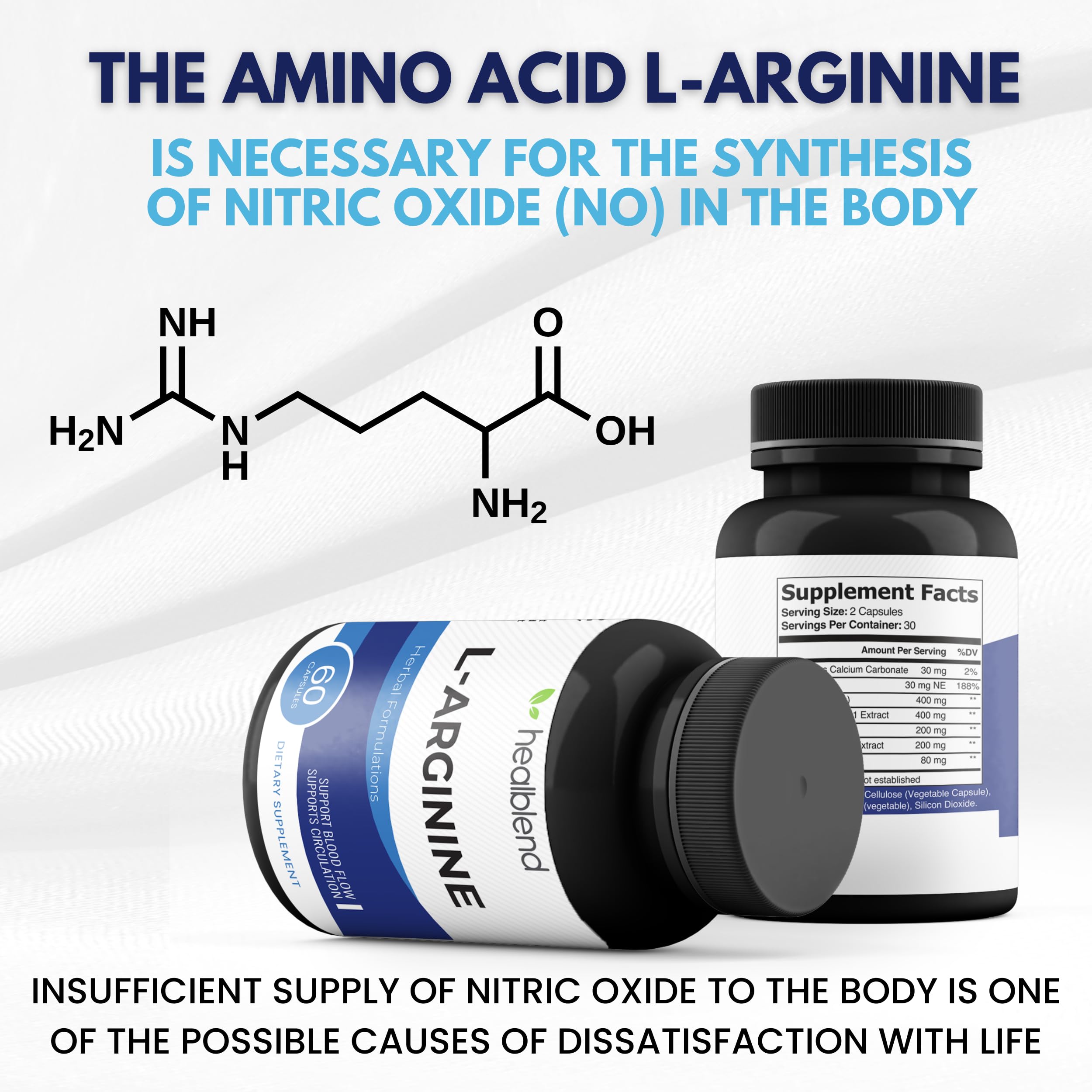 Amazon.com: healblend L-Arginine Plus: Calcium, Niacin, L-Arginine Blend, L-Citrulline  Complex & Beta Alanine