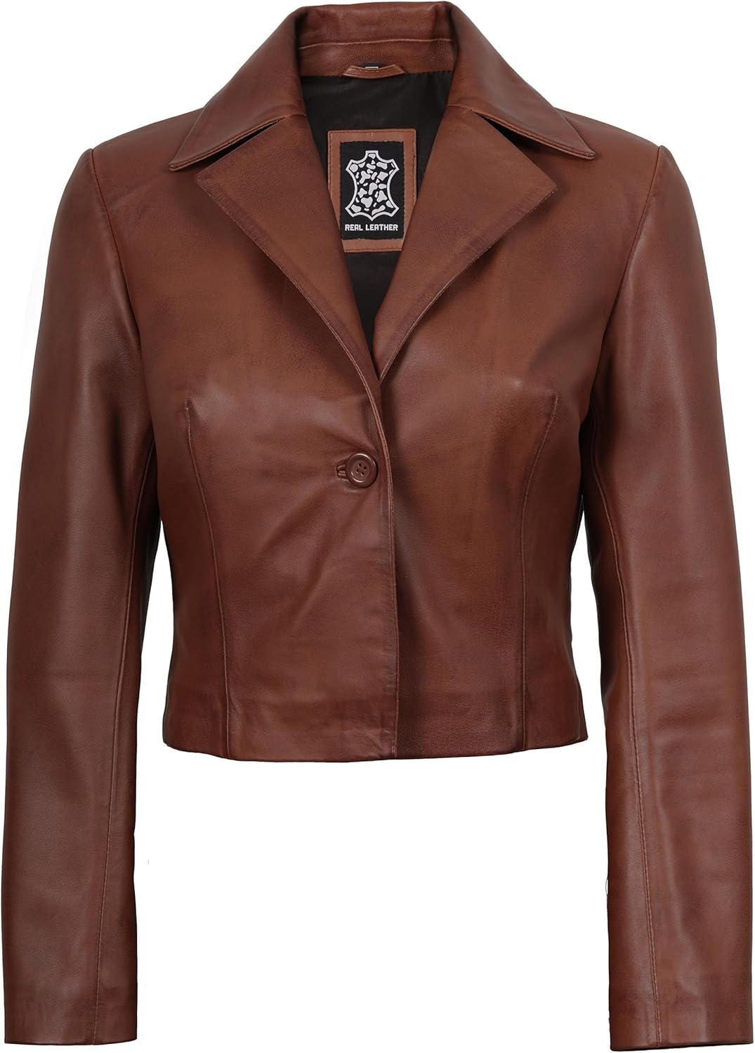 Decrum Cropped Leather Jacket Women – Trendy Short Real Lambskin Womens Leather Jacket - Image 4