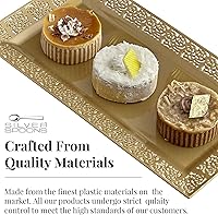 Vista 6 de Silver Spoons Bandejas de encaje desechables para bodas y cenas de lujo 6 piezas Oro 14' x 7.5