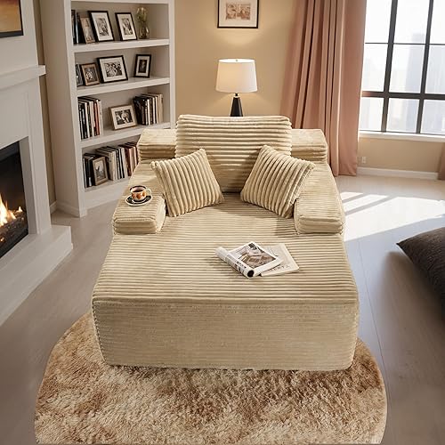 Miniatura 38 de HOOOWOOO Cloud - Sofás seccionales para sala de estar, sofá modular sin montaje, 110 x 79 pulgadas, de pana afelpada, juego de sofá grande