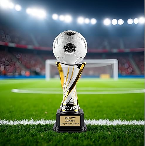 Miniatura 6 de Trofeo de fútbol de cerámica prémium (disponible en 3 tamaños), grabado incluido