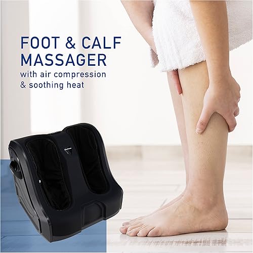 Miniatura 7 de Brookstone Shiatsu - Masajeador de pies y pantorrillas con compresión de aire y calor relajante, 2 modos de masaje, 1 nivel de calor, apagado