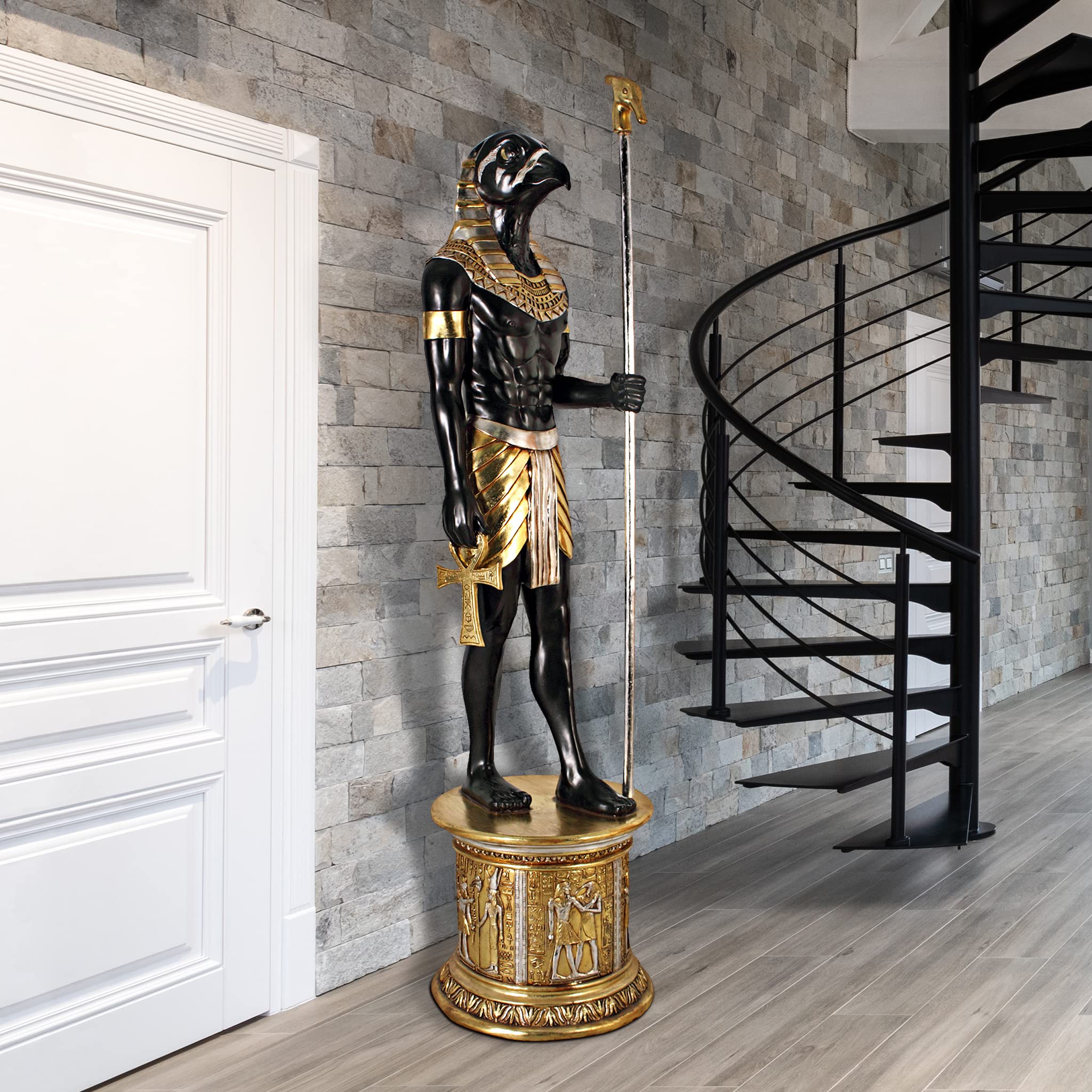 Amazon.co.jp: Design Toscano エジプト大統領定規 等身大ホルスの像