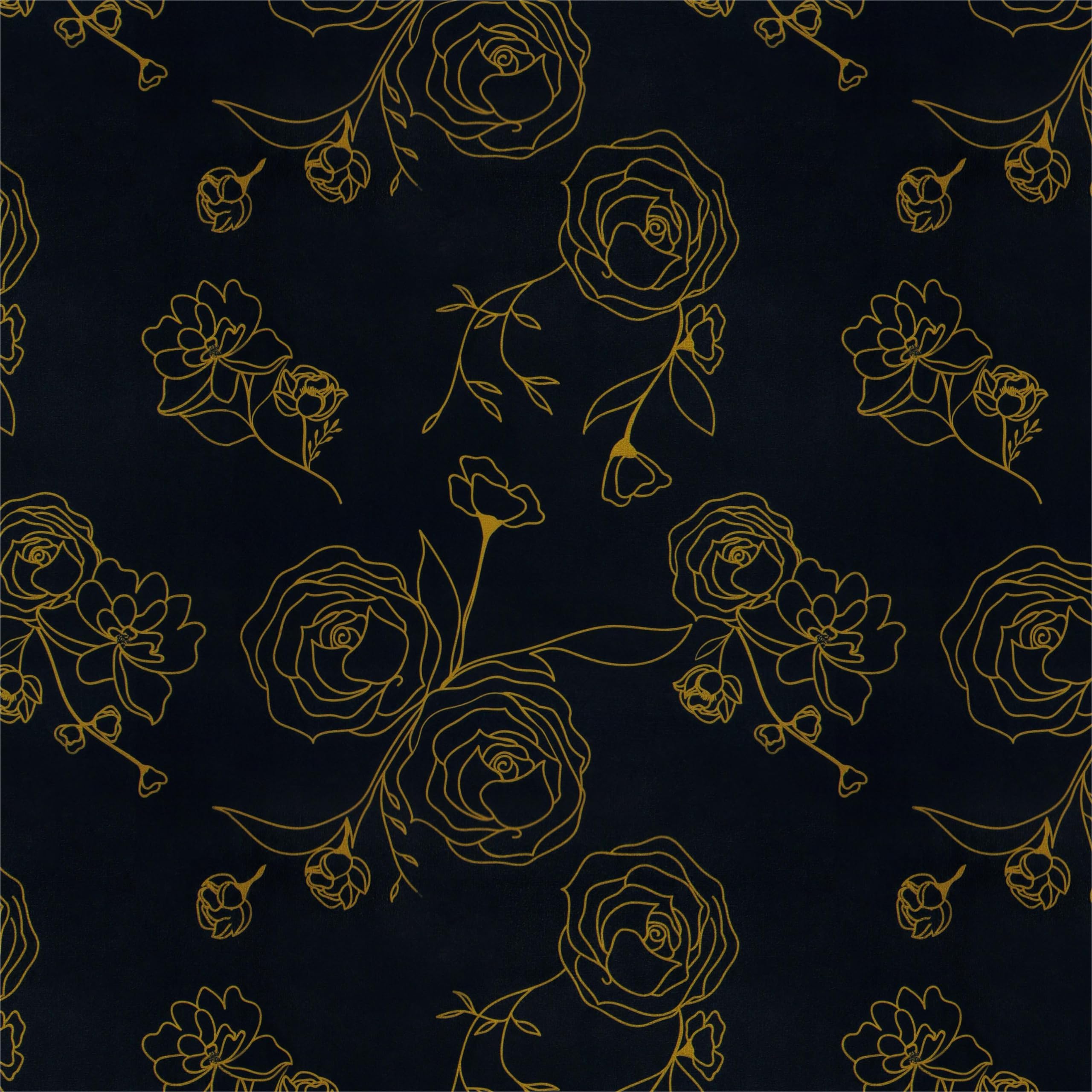 Timeet Peel and Stick Wallpaper Black Contact Paper Golden Rose Floral Line Print Self Adhesive Wallpaper 44x300cm Sticky Back Plastic Roll Removable Waterproof Vinyl Film for Furniture Wall CabinetsGlobal Recycled StandardGlobal Recycled StandardGlobal Recycled Standard
