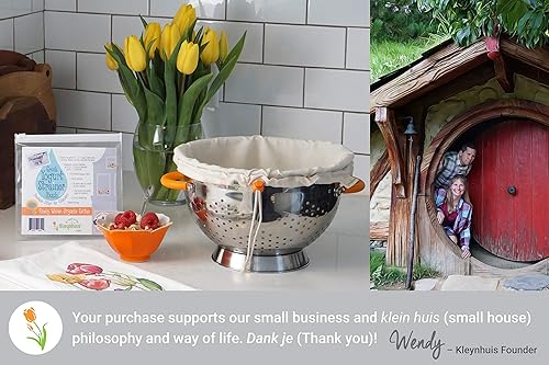 Miniatura 8 de Juego de colador de yogur griego: colador de acero inoxidable con bolsa de colador de algodón orgánico | Fabricante de yogur griego premium, tamaño