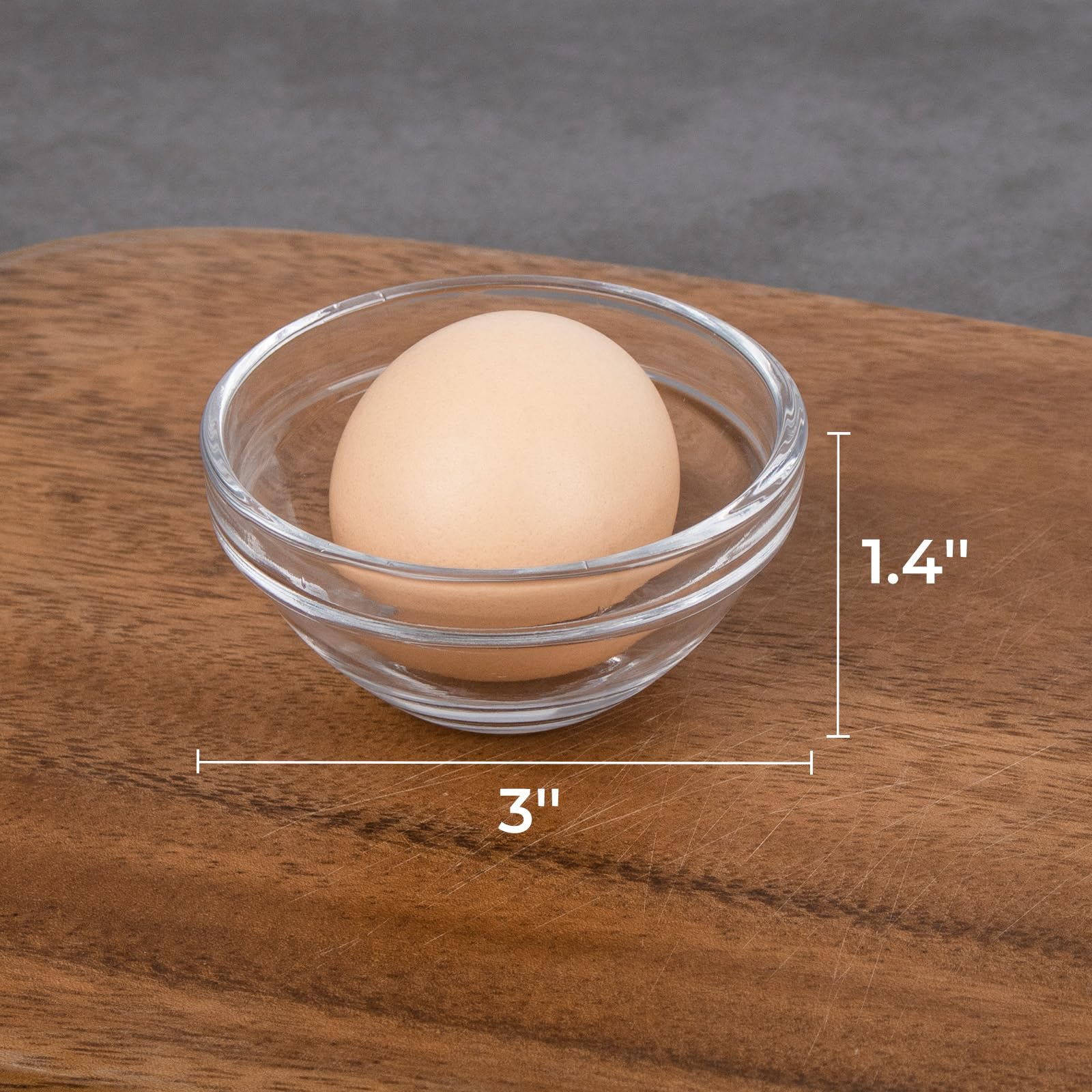 Clear Glass Pinch Bowls - Set of 4 -5