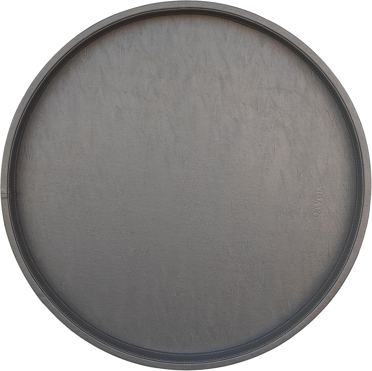 30 * 30 inches high-end Light Luxury Leather Round Oversized Service Tray, Ottoman Tray?Coffee Tray, Food Tray, Family Dinner, Out-of-House Picnic, Party Essential Tray (30 inch Grey)