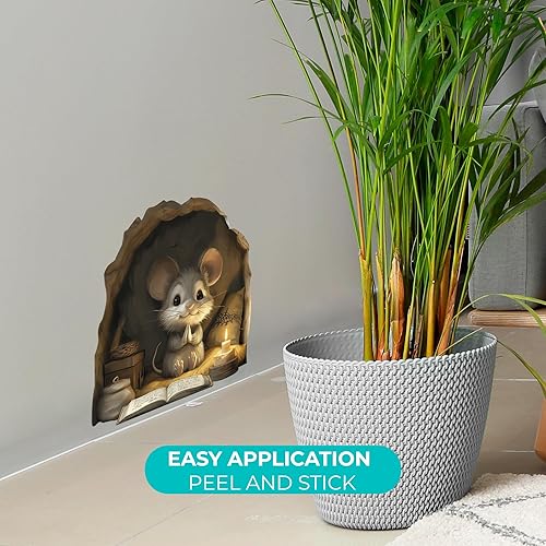 Miniatura 2 de Calcomanías de pared 3D con agujero de ratón lindo  Calcomanías de pared para decoración de habitación infantil  Calcomanías de pared para guardería