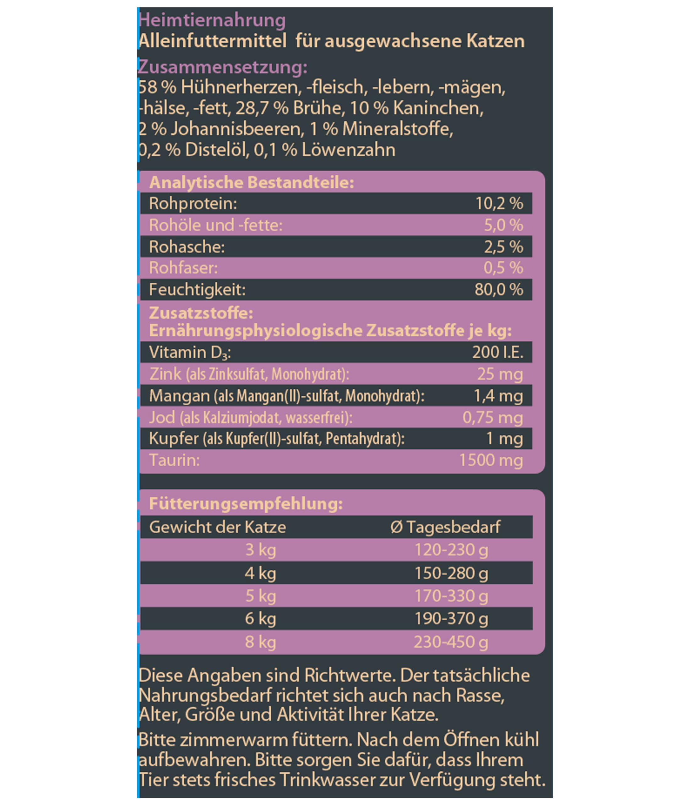 Dehner Wild Nature karma dla kotów dla dorosłych, królik/kurczak, 16 x 85 g (1,36 kg)