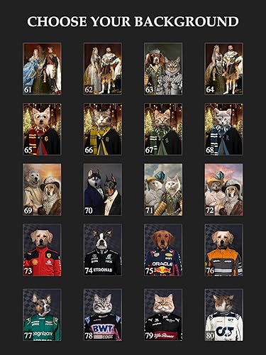 Miniatura 6 de Lienzo personalizado - Retrato personalizado de mascotas real a partir de la foto, retrato personalizado de mascotas renacentista personalizado,