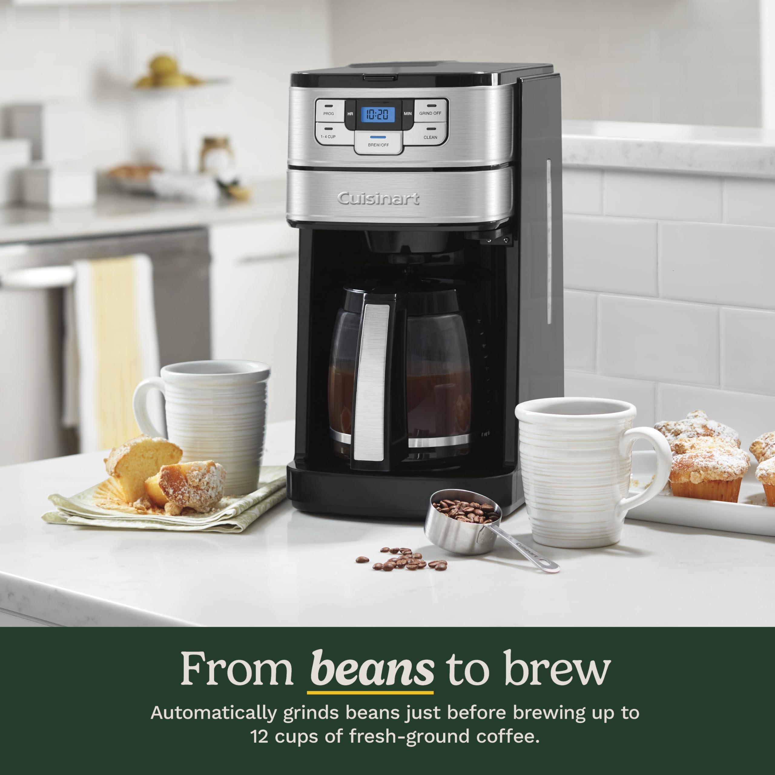 Cuisinart Automatic Grind and Brew 12-Cup Coffeemaker with 1-4 Cup