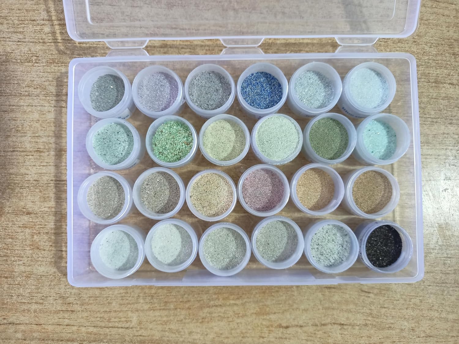 Set of 24, Natural Gemstone Dust Powder, Fine Crushed Powder 25 Ct. in Each Stone, Great for Resin Art, Mineral Art, Jewelry Making, Woodworking, Inlay Work