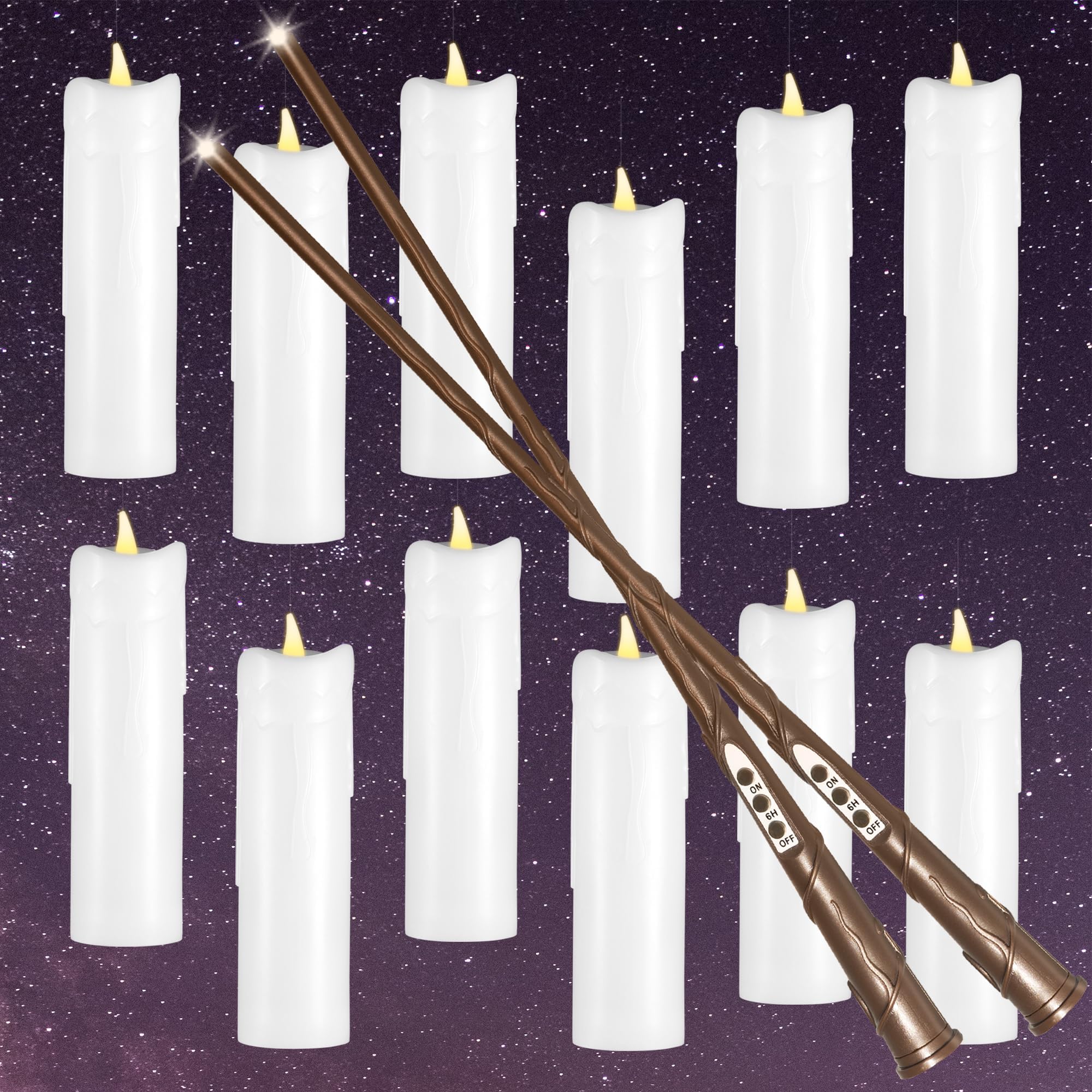 Flameless Taper Candles, 10.7” Taper Candles Battery