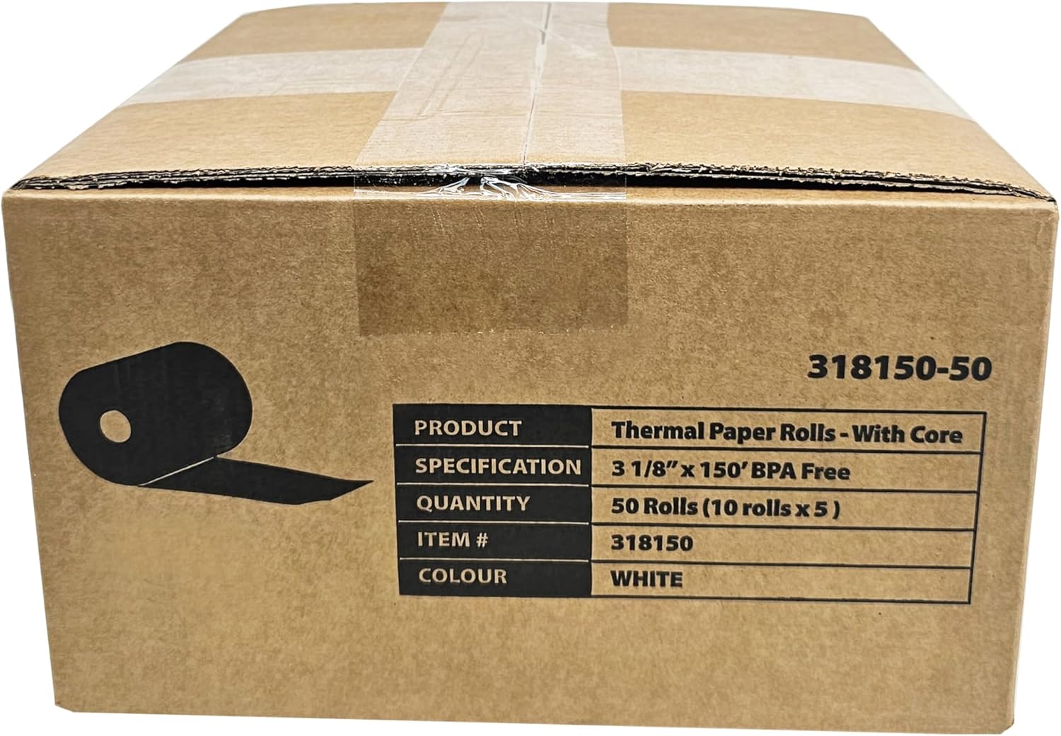 (50 Rolls - 48 GSM) 3 1/8 x 150 Thermal Paper Receipt Rolls (Actual Length 140-170 feet) fits all Clover POS Cash Register Printers, Star Micronics SCP700 TSP100 TSP300 TSP400