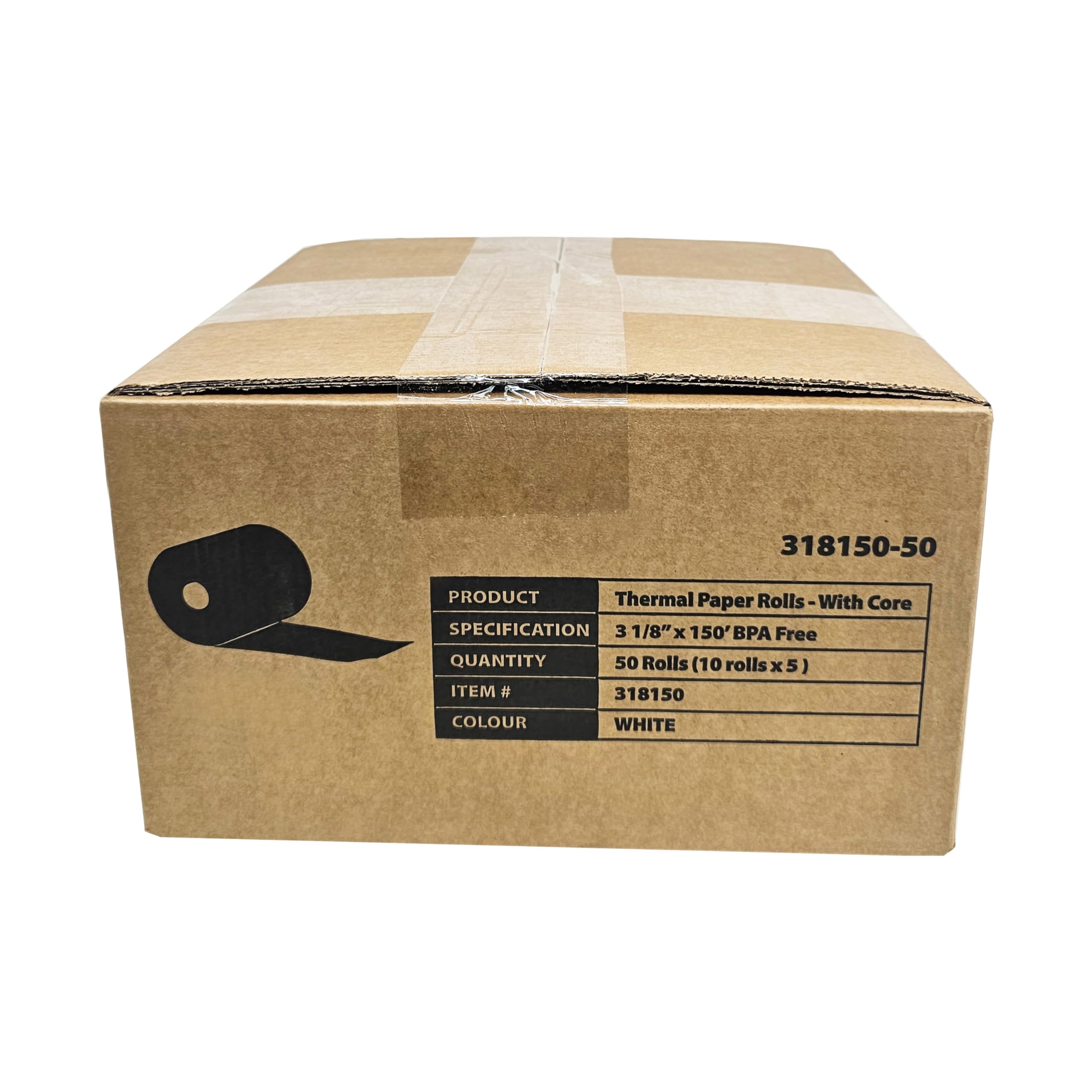 (50 rollos – 48 g/m²) 3 1/8 x 150 rollos de papel térmico (longitud real de 145 a 160 pies) se adapta a todas las impresoras de caja registradora Clover POS, Star Micronics SCP700 TSP100 TSP300 TSP400
