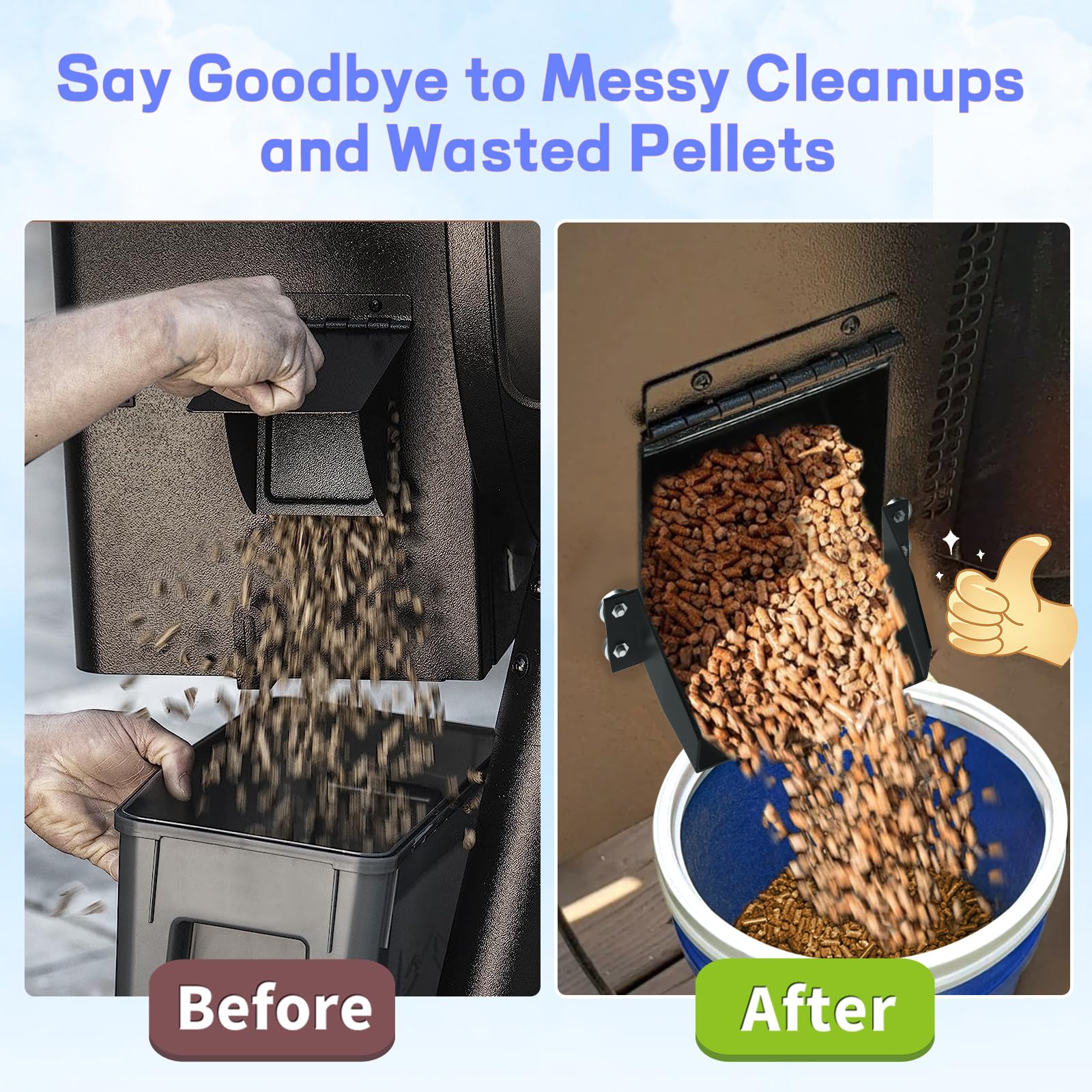 Pellet-Hilfsrutsche Für Grill & Smoker - Magnetisches Zubehör Zum Sauberen Entleeren
