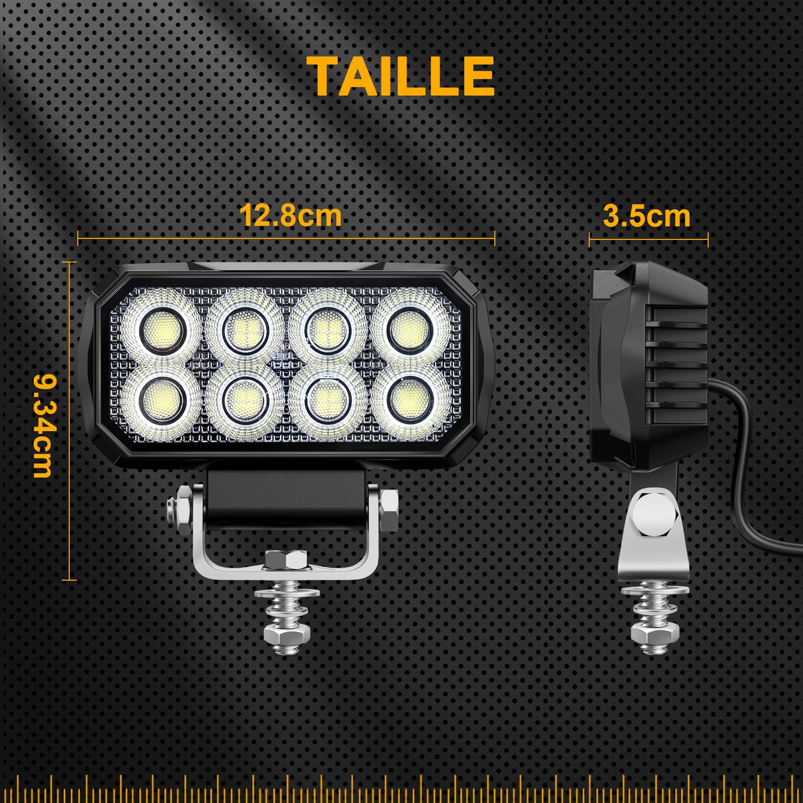 2 Projecteurs LED De Travail 132W AnTom - 13200 Lumens, IP68, 9-60V Pour Véhicules