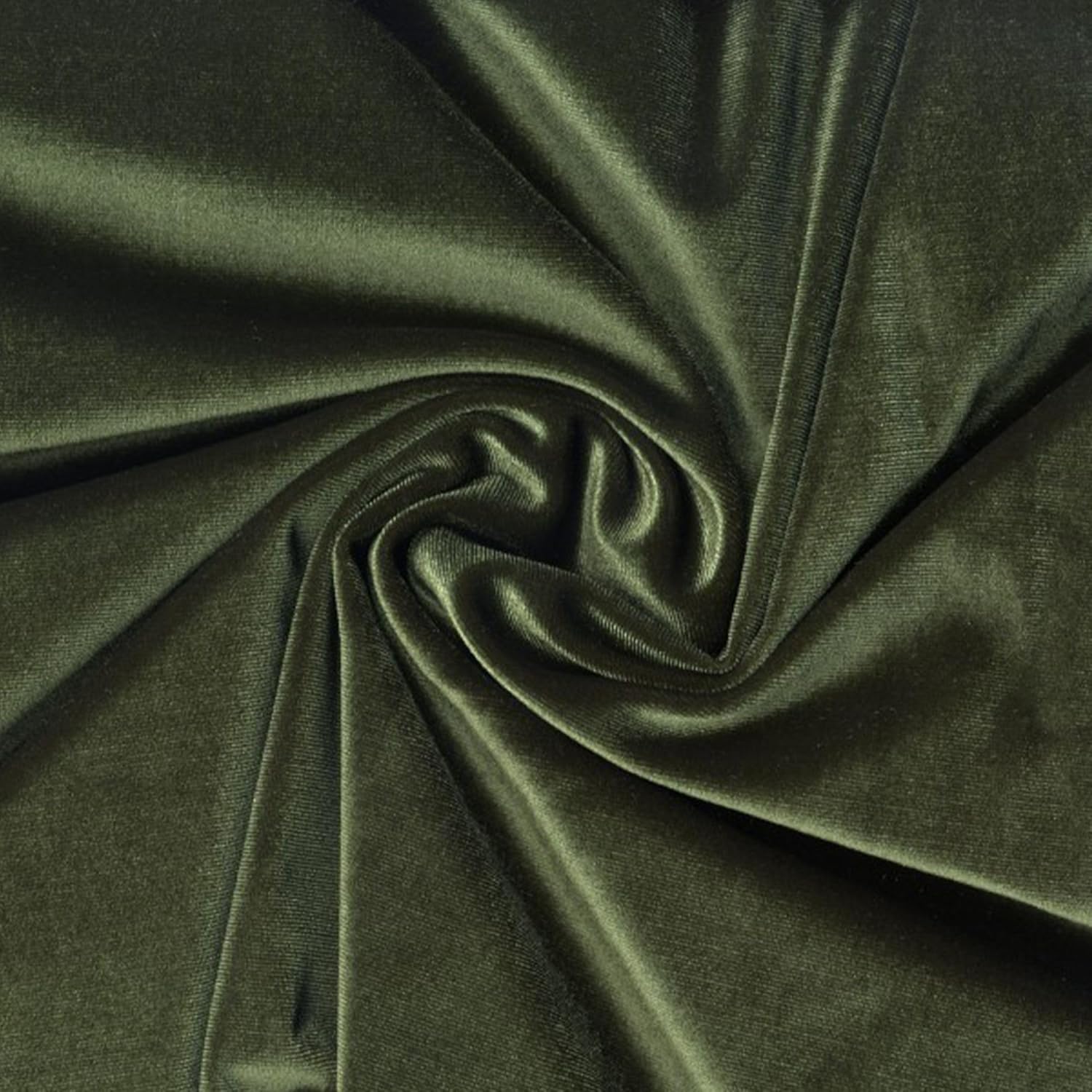Stretch Velvet Fabric by The Yard - 58/60" Wide Soft Velvety Cloth for Sewing Dresses, Gowns, Upholstery, Costumes and DIY Crafts - 92% Polyester 8% Spandex - Olive - 2 Yards