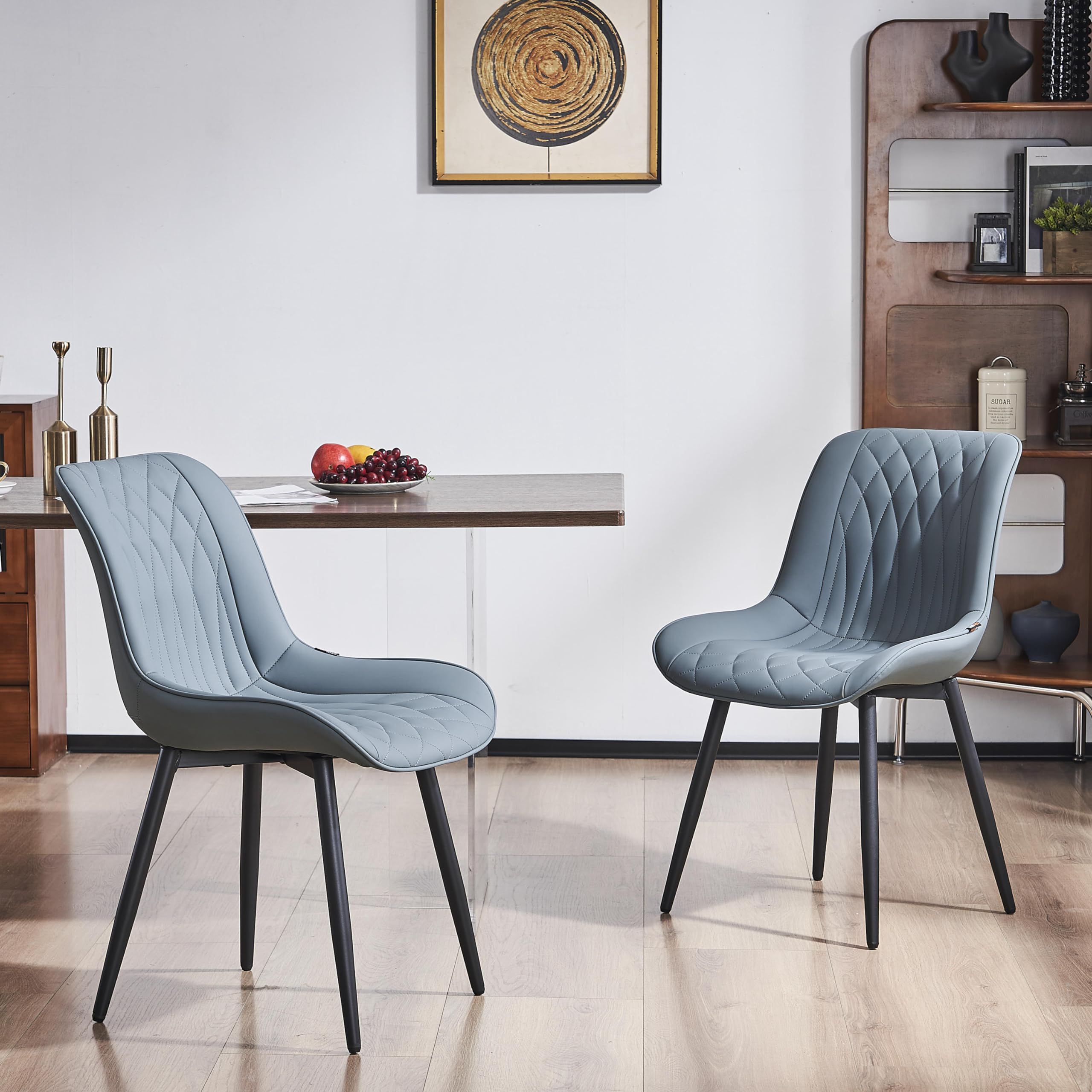 YOUNIKE Dining Chairs Set of 2 Faux Leather Upholstered Dining Room