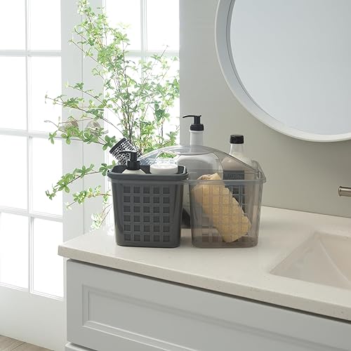 Miniatura 6 de Bath Bliss 2 en 1 portátil, organizador de ducha de baño para champú, acondicionador, jabón y cosméticos, en bolsa de baño gris (26118-GREY)