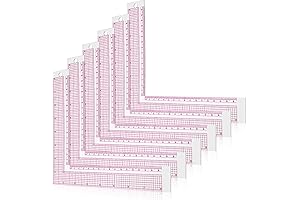 Set of 2 Clear L Shape Plastic Sewing Ruler Right Angle Measure Tailor Craft Tool