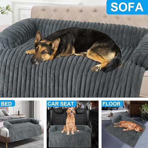 Miniatura 3 de Wn's Day Lujosa cama para perro, funda lavable y calmante para sofá, protector de sofá extraíble para perros, sofá cama impermeable, tapete para