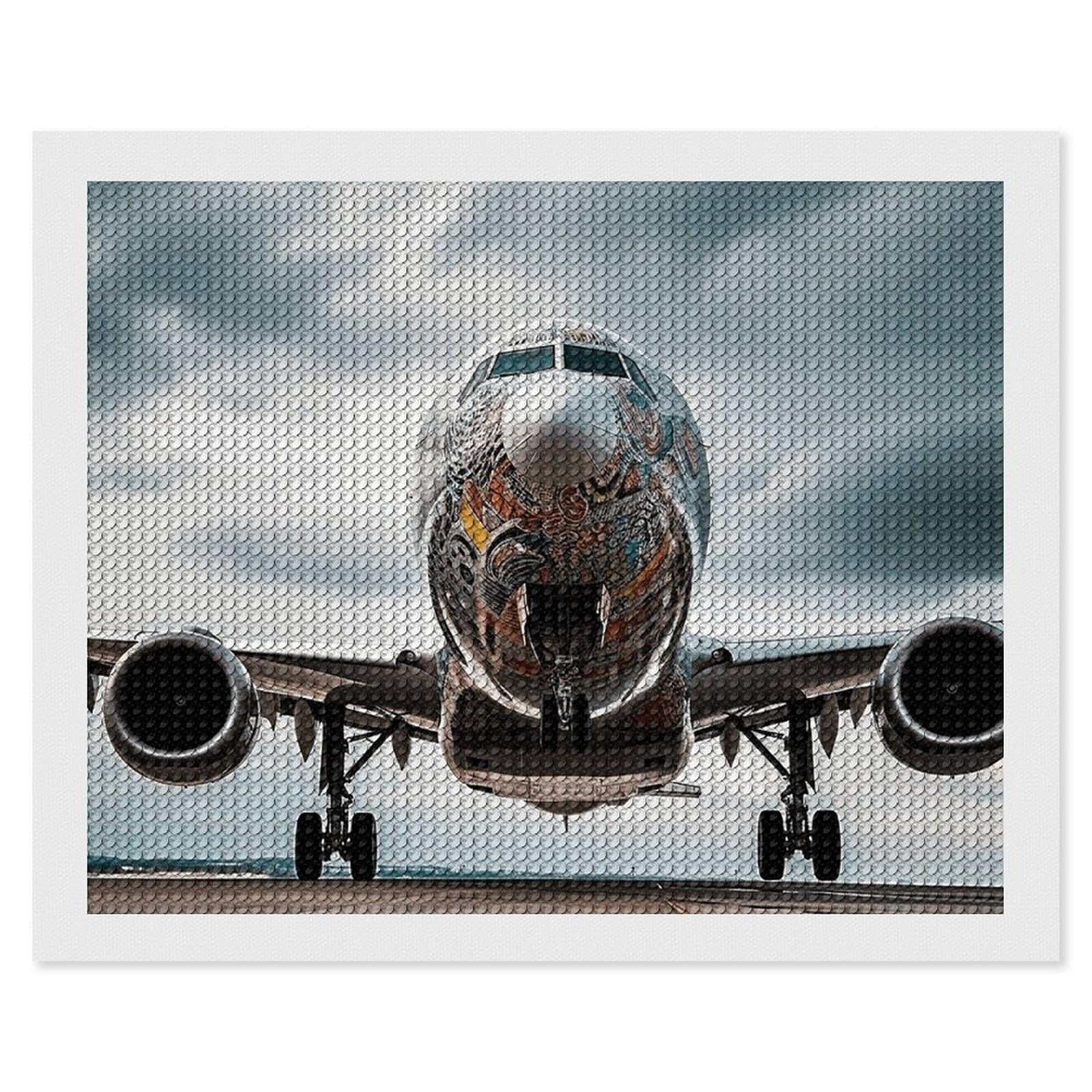 NONHAI Diamond Painting Kits for Adults - DIY Diamond Art Kits for Beginners - Full 5D Paint Drill Diamond Dots Paintings- Airplane Art Diamonds Pictures Gem Art and Craft Wall Decor 16"x20"