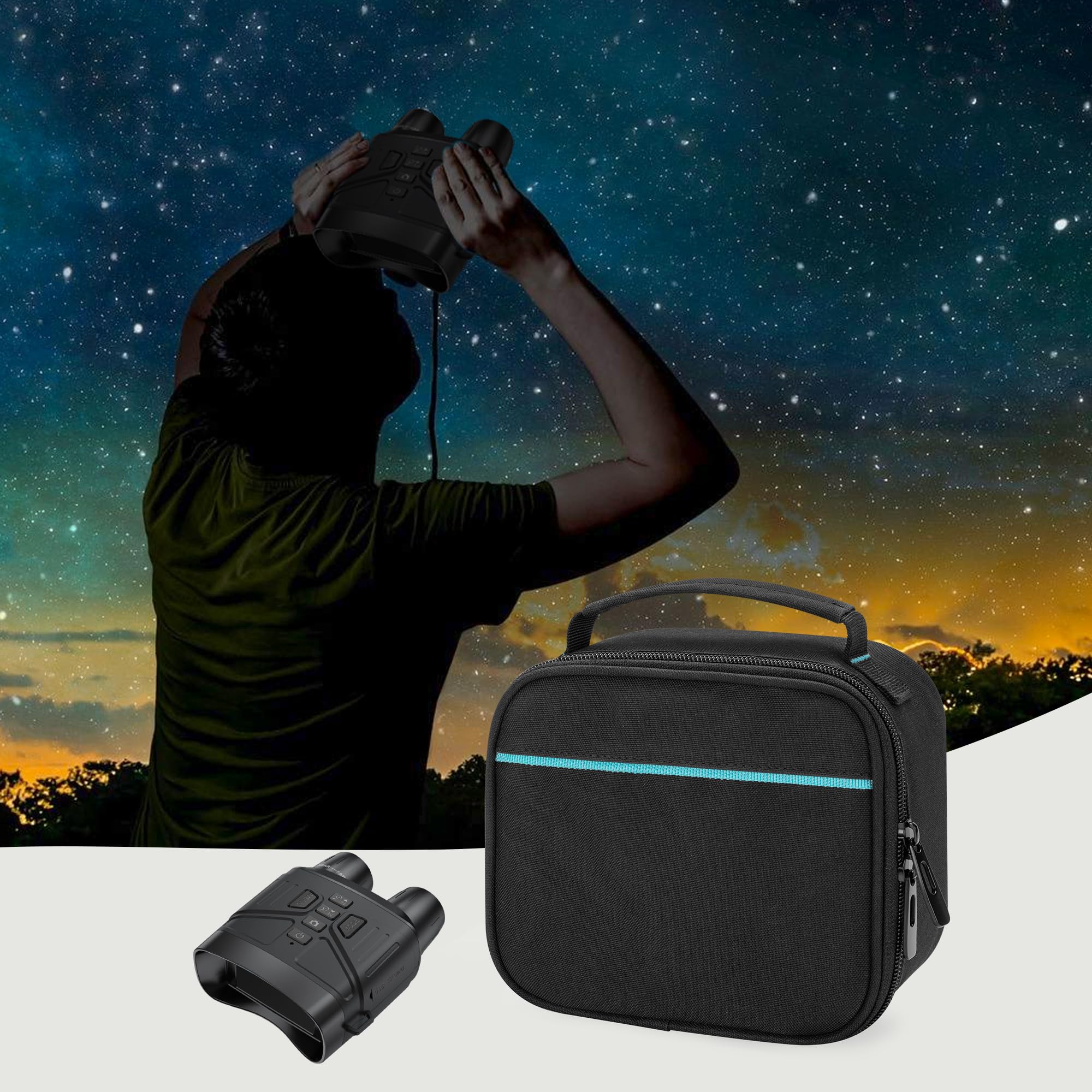 CURMIO Custodia per Visione Notturna, Borsa Portatile per Binocolo Visione Notturna e i Suoi Accessori