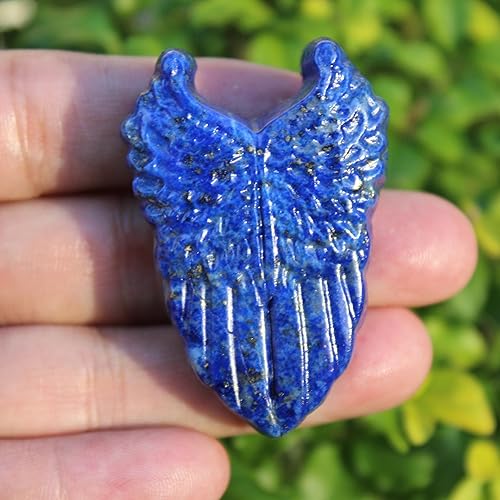 Miniatura 4 de Laufout Estatua de Hécate tallada a mano con calavera de ala de lapislázuli de cristal curativo Reiki Anubis