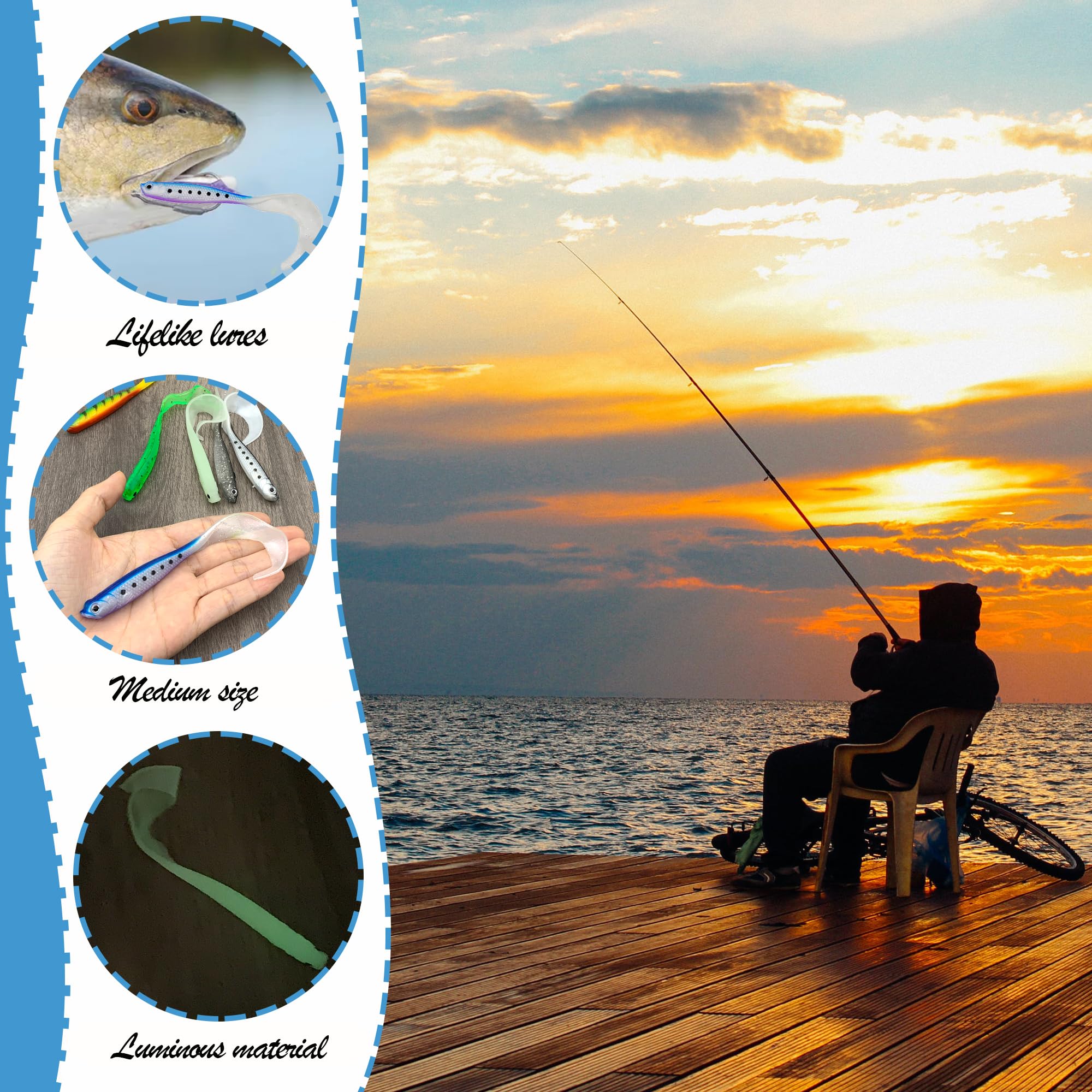 6 PZ/SET Creatura Esche Vinili Da Pesca Esca Morbida 9 Cm - Foto 6