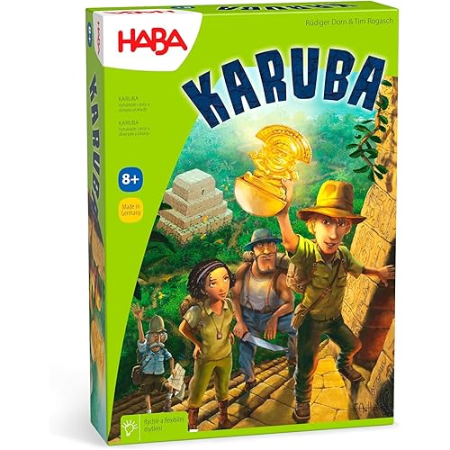 HABA Karuba - Jungle Adventure Tile Placement Family Puzzle Game - Exciting Family Games & Kids Board Games Ages 8-12 (Made in Germany)