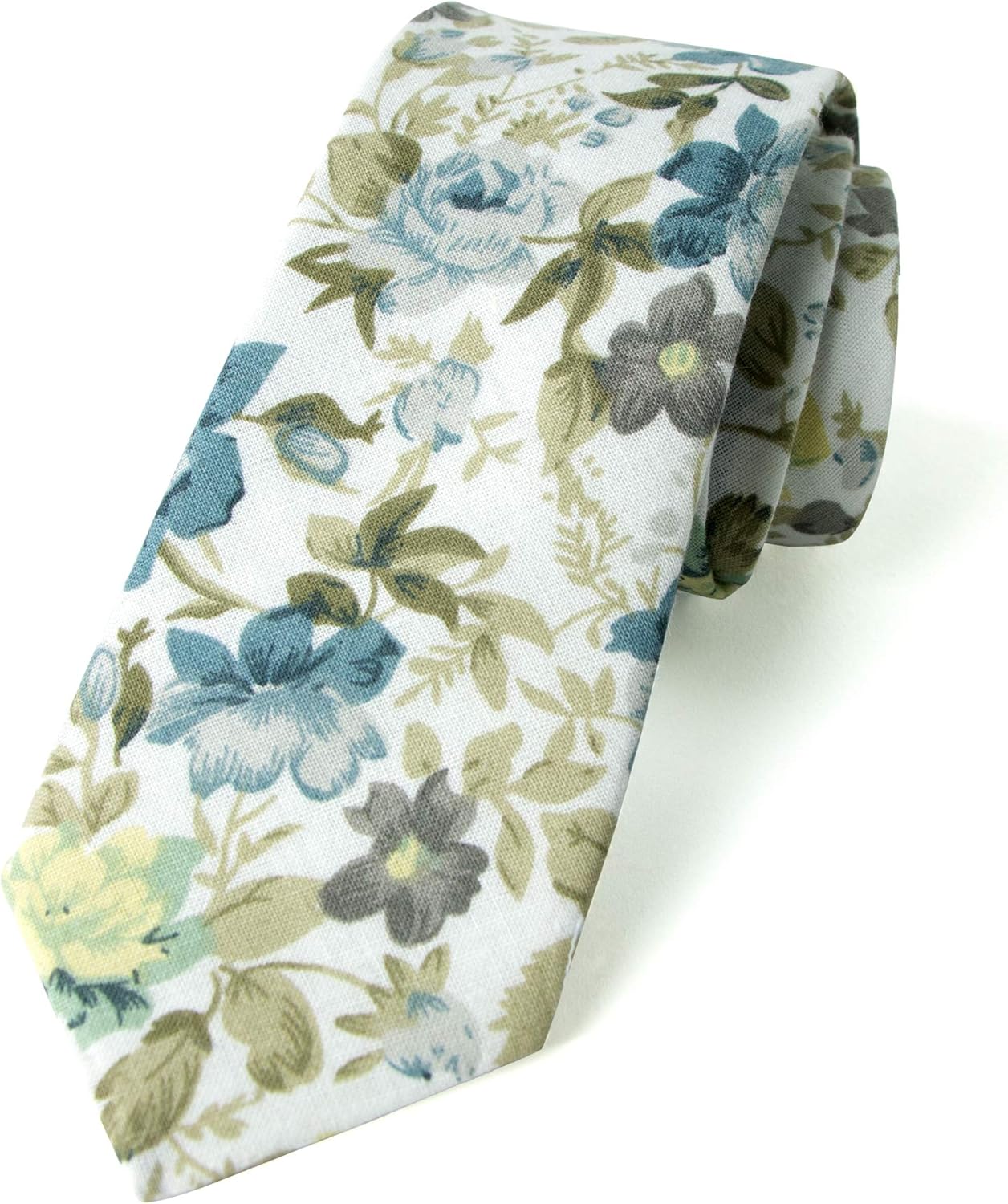 Spring Notion Men's Cotton Printed Floral Skinny Tie