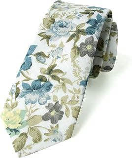 Men's Cotton Printed Floral Skinny Tie