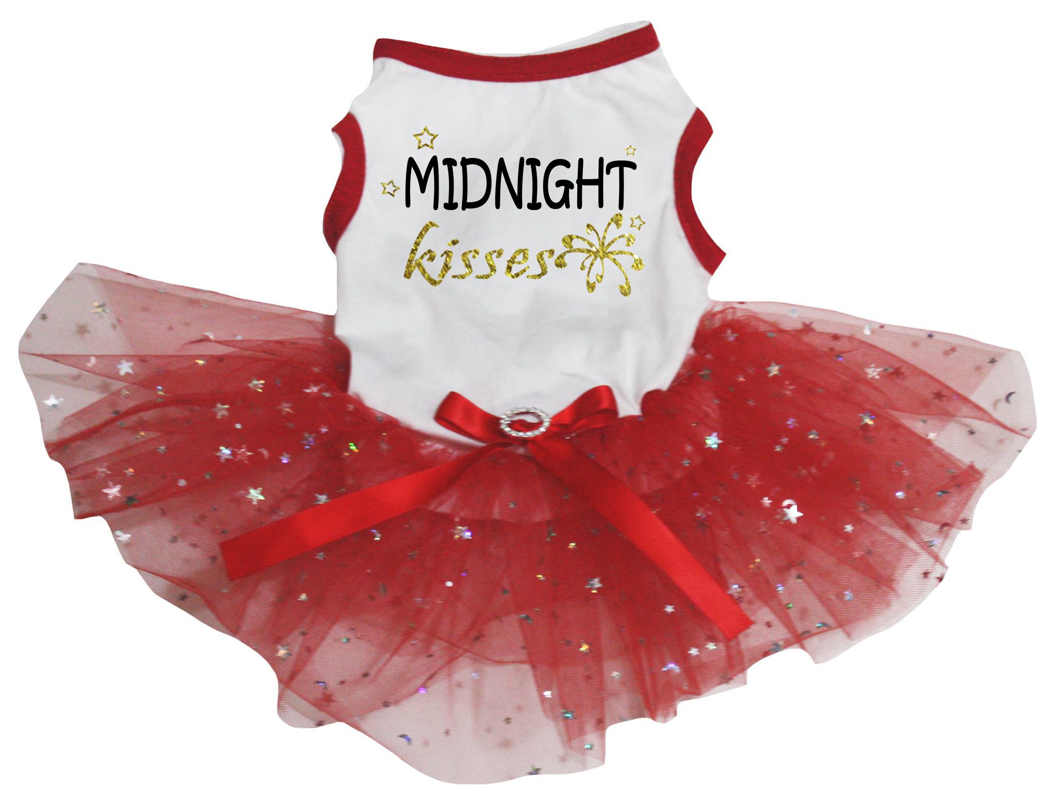 Robe minuit Kisses vêtement pour chien chiot tutu blanc étoile rouge