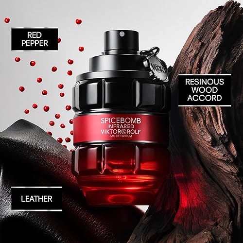 Miniatura 2 de Viktor&Rolf - Spicebomb Infrared Eau de Parfum - Woody & Spicy - Colonia para Hombre - Con Notas de Cuero y Canela - 3 Fl Oz