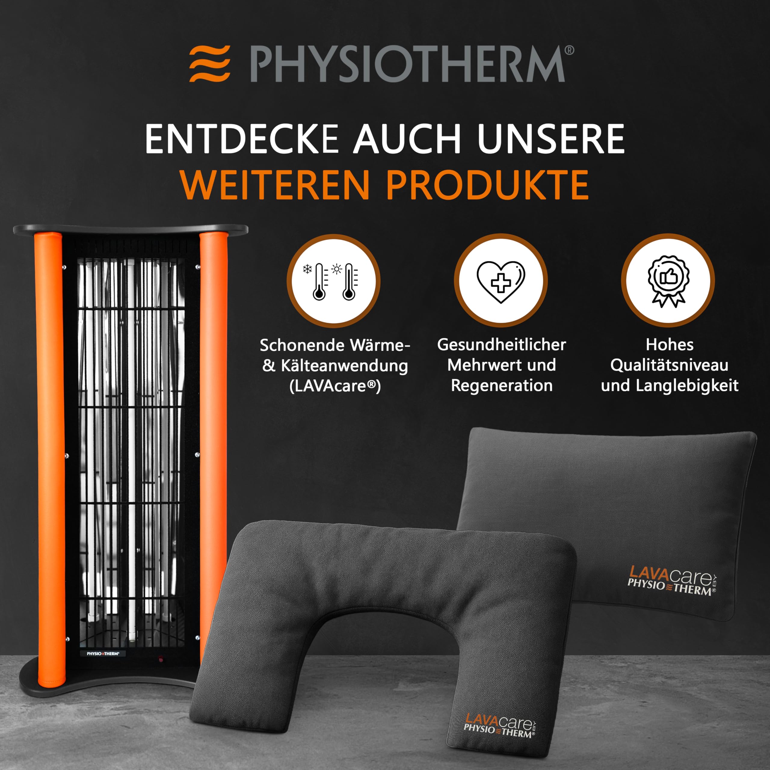 LAVAcare Physiotherm®Nackenkissen Kalt & Warm • Ergonomisches Nackenhörnchen • Kälte- & Wärmekissen für Nacken & Schultern • Mikrowelle & Gefrierfach geeignet • Kissen bei Nackenverspannungen