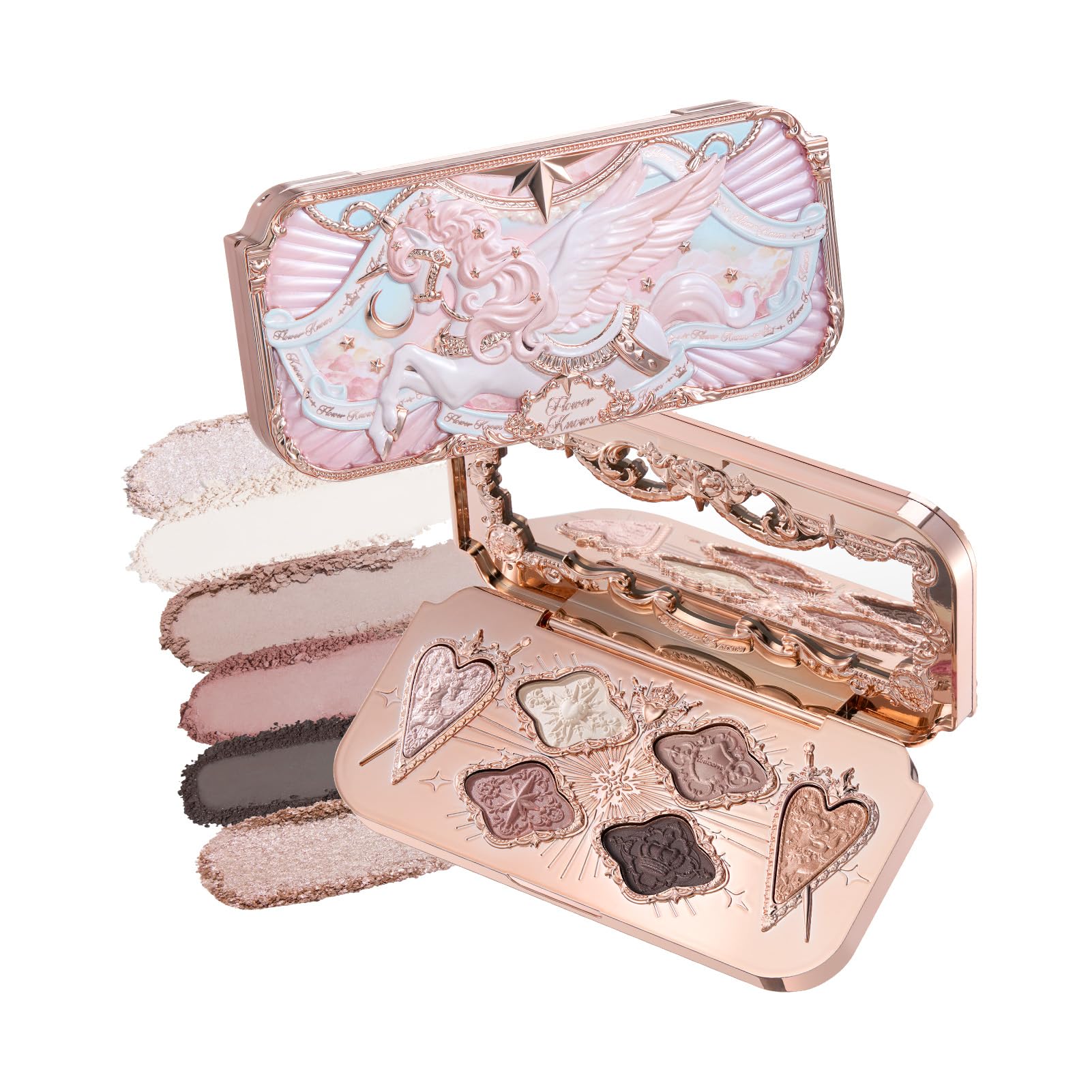 Flower Knows Knight Unicorn 6-Color Satin Makeup Palette, Nude & Taupe