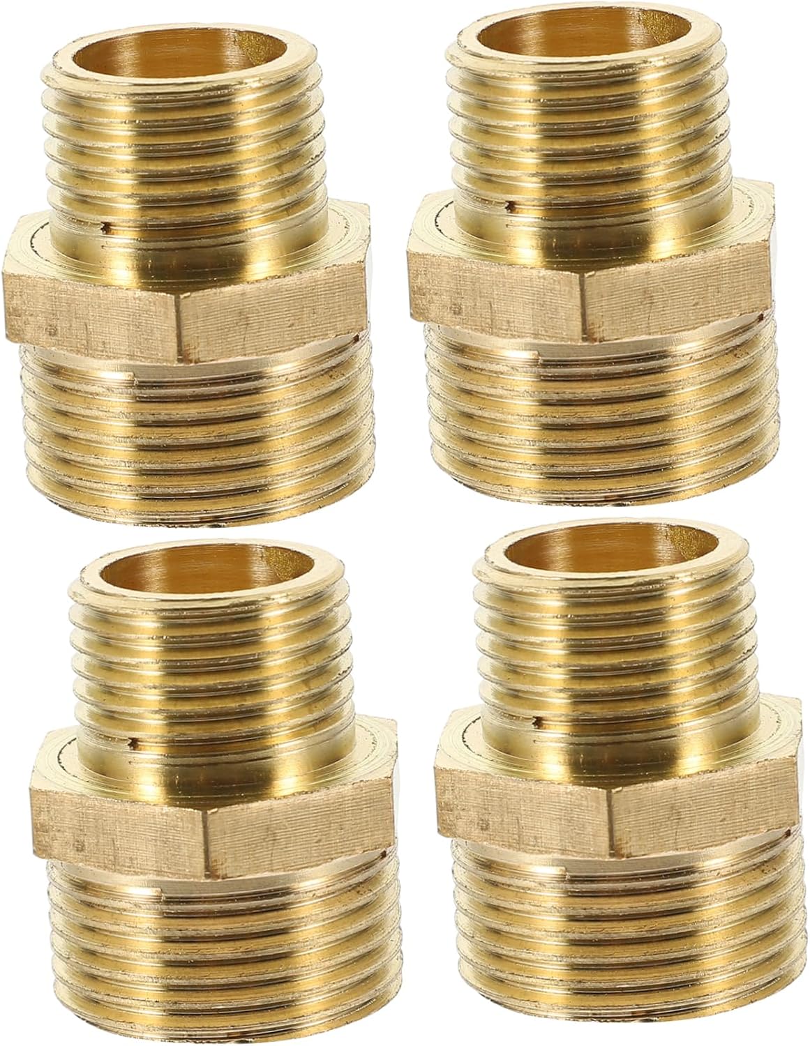 SECFOU 4pcs Adjustable Joints Stainless Steel Hose Brass