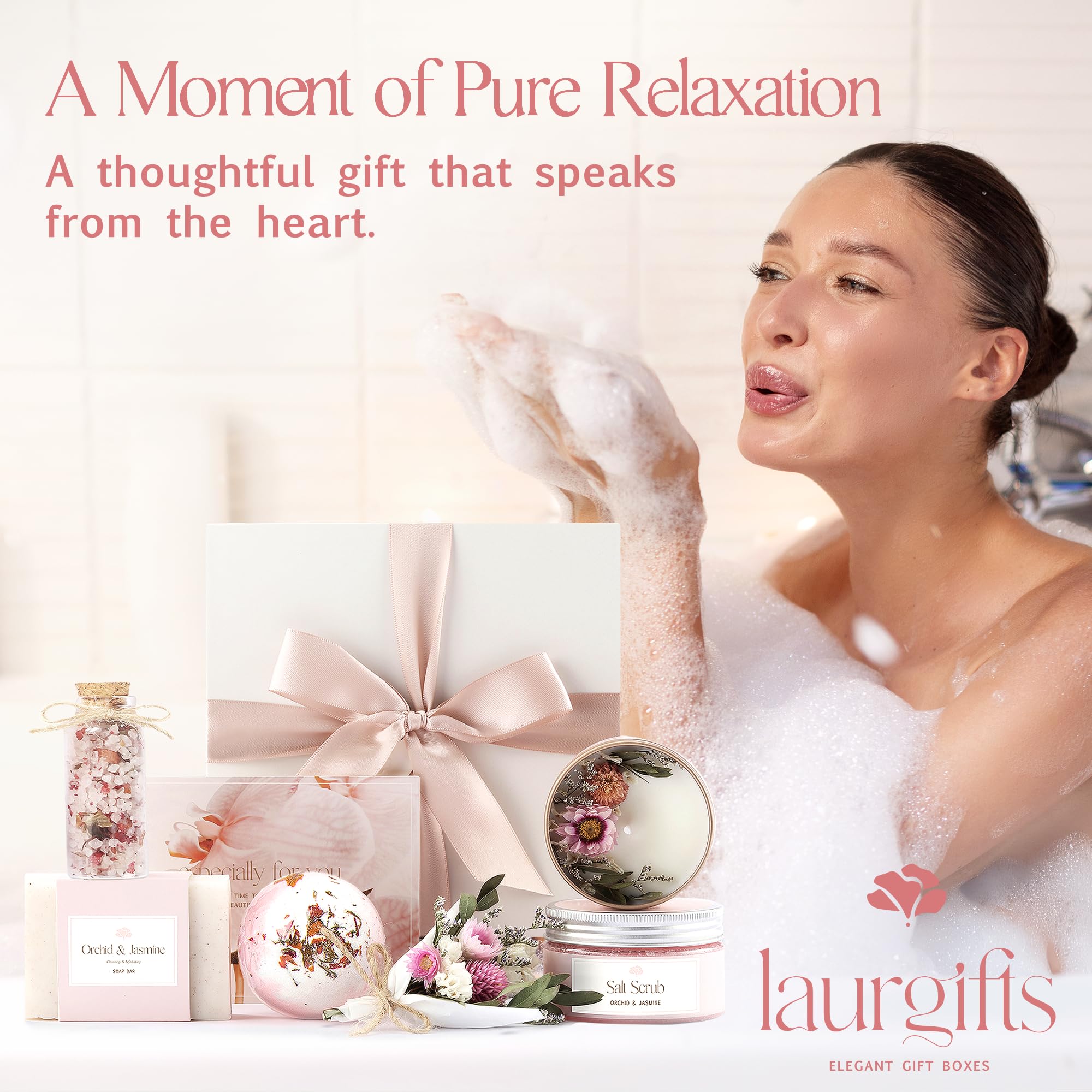 LaurGifts Geburtstagsgeschenk für Frauen, Geschenkset-Box – von holländischen Blumenfeldern inspiriertes Kerzengeschenk für ihre Kollegin, Weihnachtsgeschenkidee