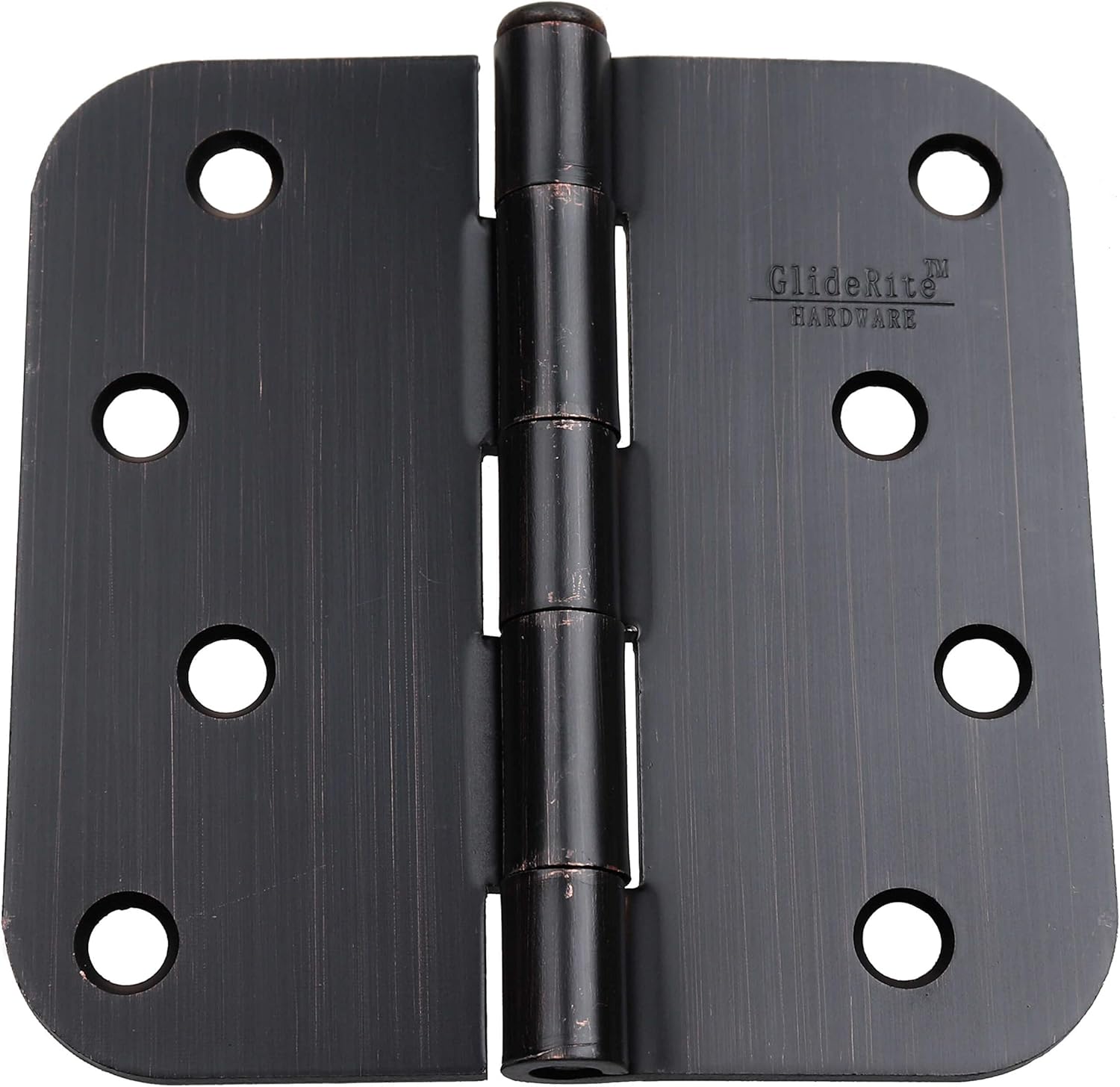 GlideRite Hardware 4058-ORB-12 4 inch Steel Door Hinges 0.625 inch Radius Oil Rubbed Bronze Finish 12 Pack