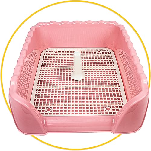 Miniatura 10 de Lutema Bandeja de orinal para perros de entrenamiento para interiores y exteriores, cajas de arena para cachorros pequeños y medianos (azul)