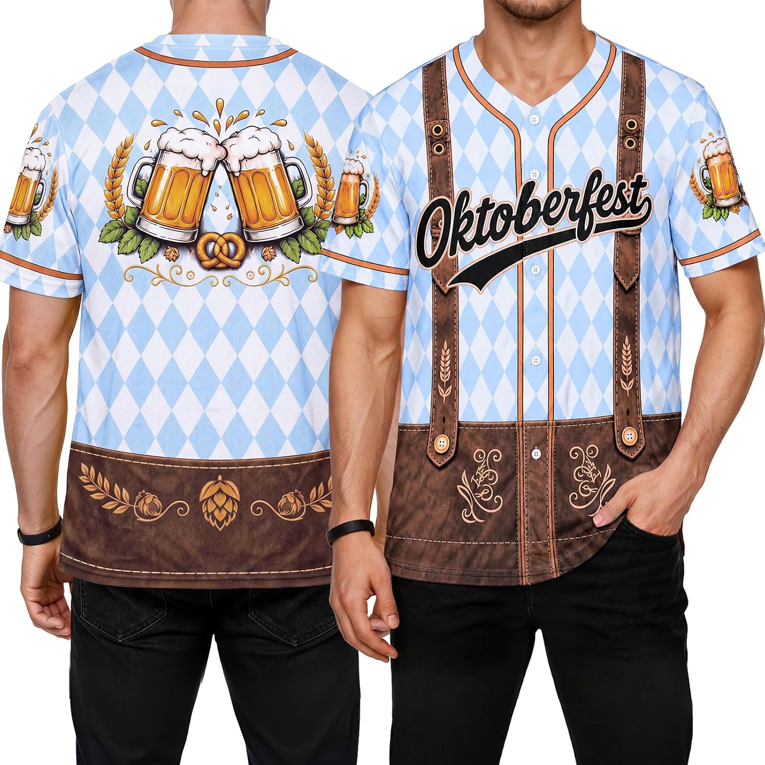 Men's Bavarian Oktoberfest Jersey Prost Beer Festival Shirt