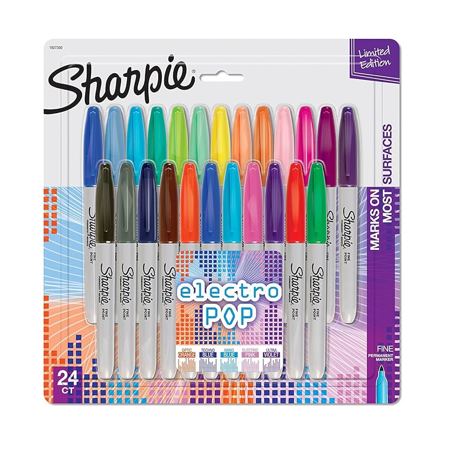 Permanent Markers Fine Point Assorted 24/Set (並行輸入品) Sharpie Fine Point Permanent Markers, 24-Pack, Assorted